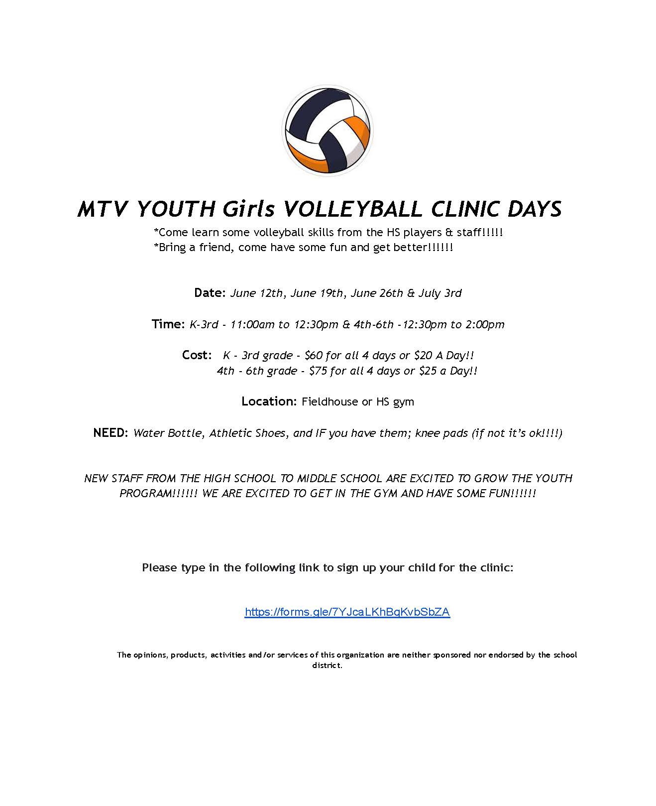 MTV Youth Girls Volleyball Clinic